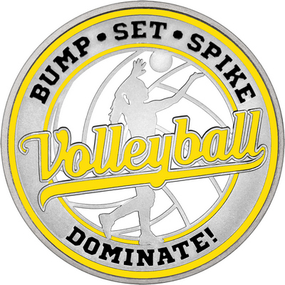 Yellow "Volleyball" with Yellow Outer Circular Borders